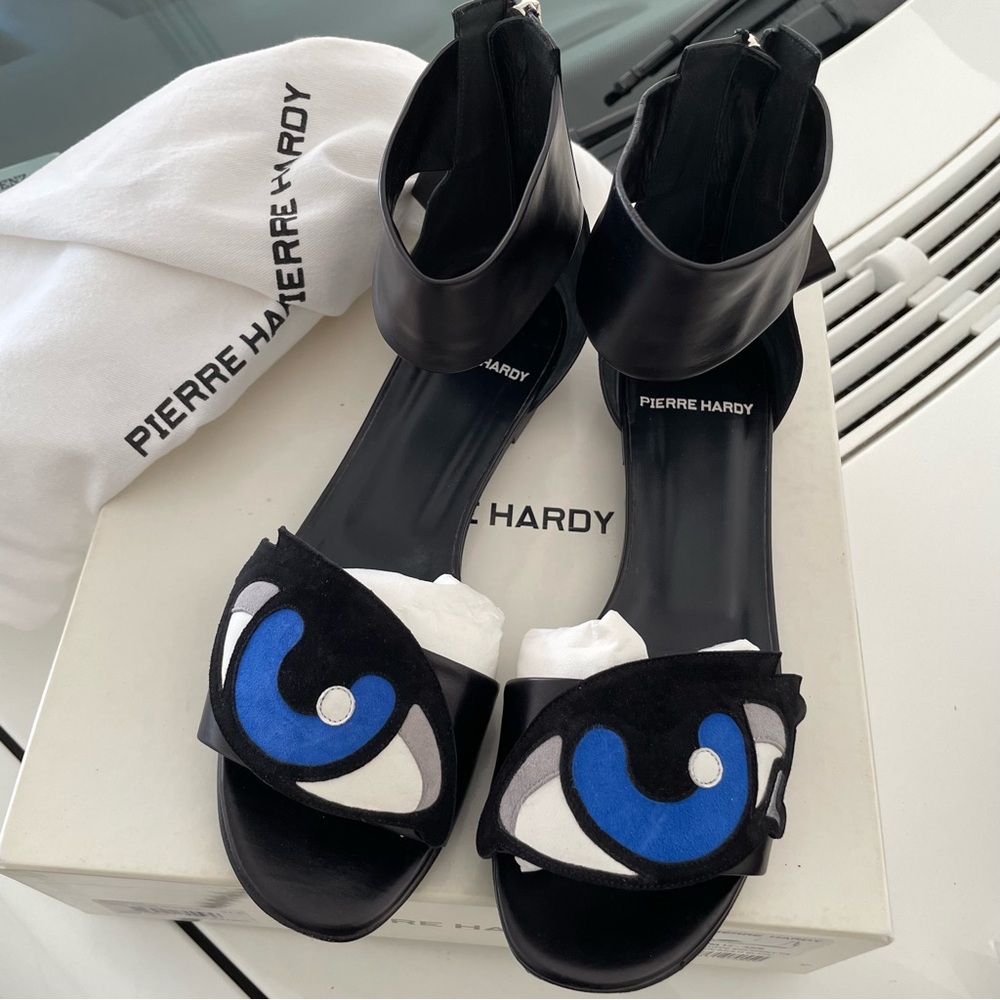 Pierre Hardy OH ROY BLACK LEATHER FLAT GLADIATOR SANDAL